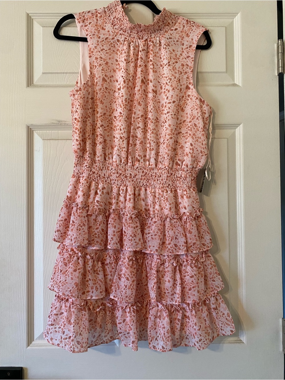 Pink Floral Tiered Ruffle Dress
